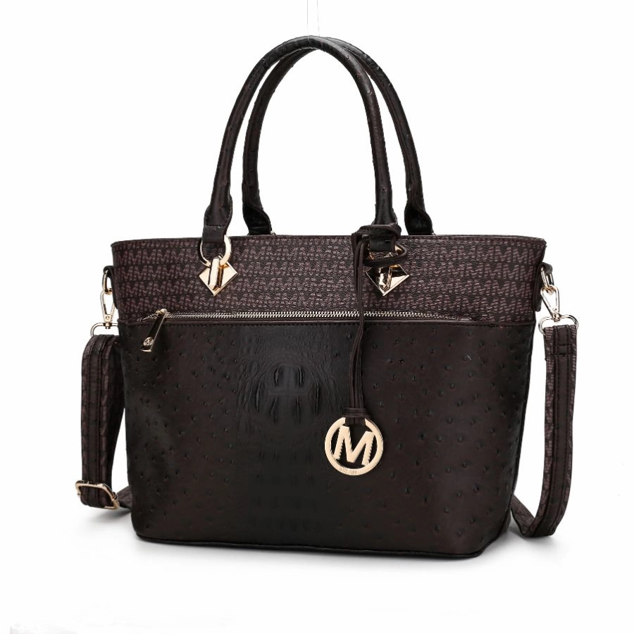 Grace Signature and Croc Embossed Tote Handbag