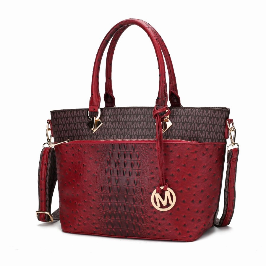 Grace Signature and Croc Embossed Tote Handbag
