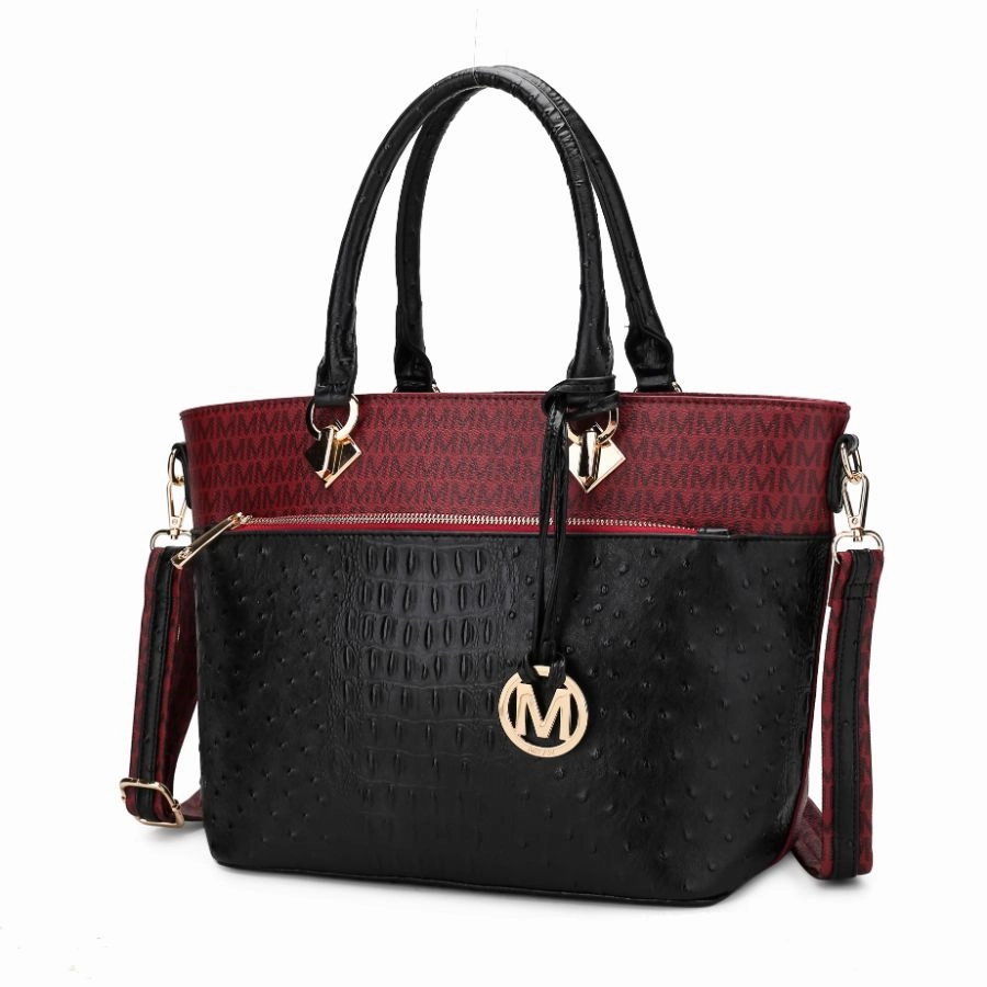 Grace Signature and Croc Embossed Tote Handbag