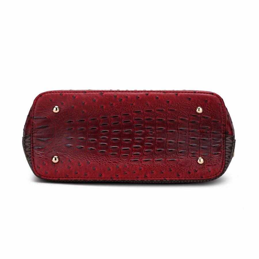 Grace Signature and Croc Embossed Tote Handbag