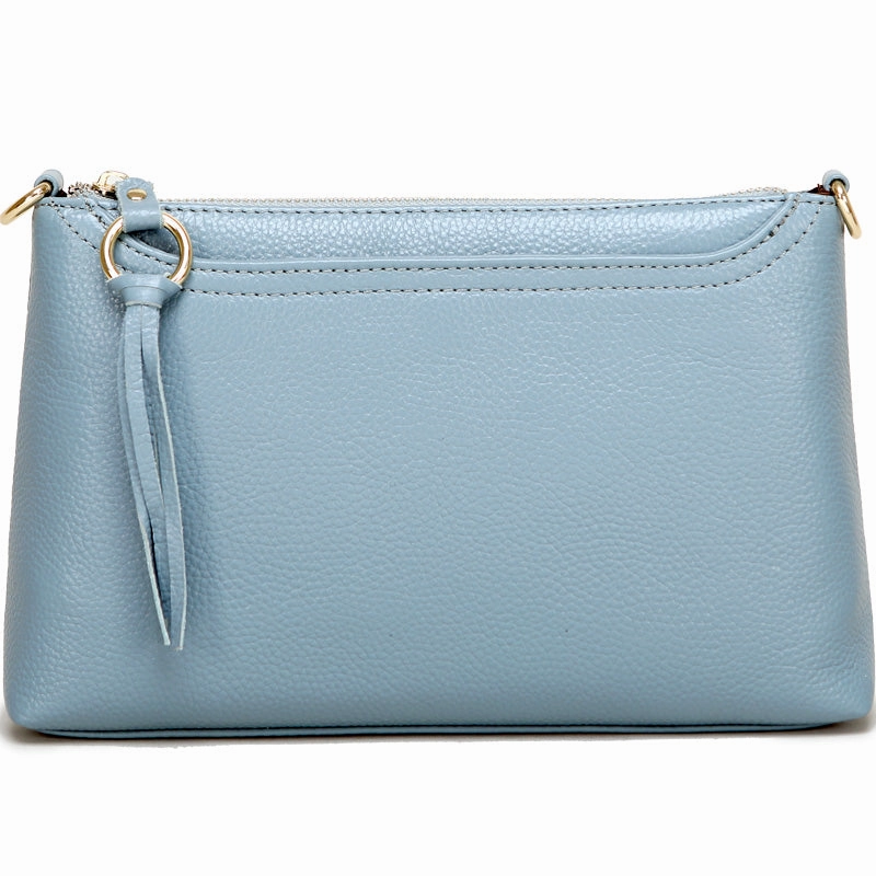 Gray Zip Leather Wristlet Wallet Womens Small Crossbody Purse Minimalist Shoulder Bag for Women