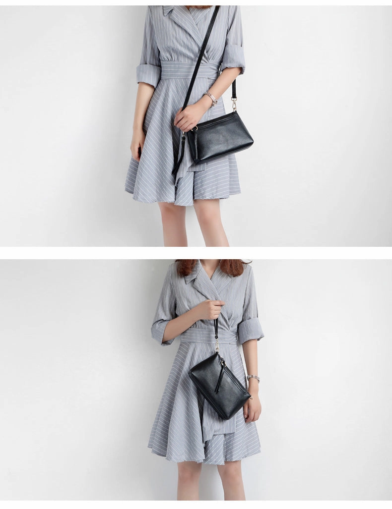 Gray Zip Leather Wristlet Wallet Womens Small Crossbody Purse Minimalist Shoulder Bag for Women