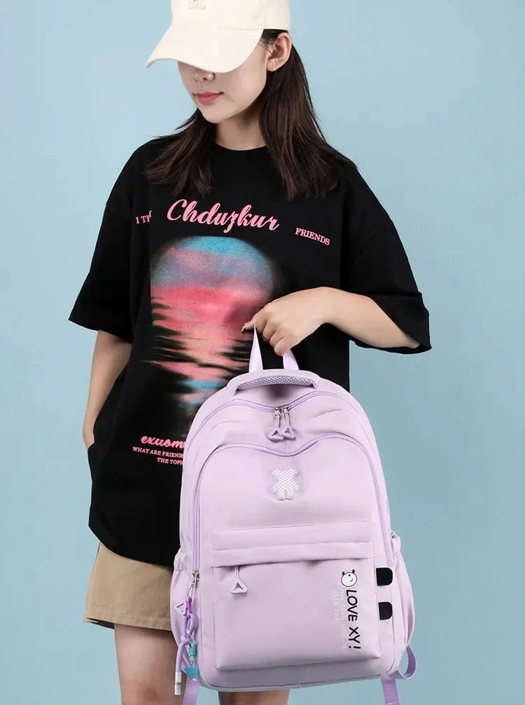 Green Student Schoolbag Junior High School Boys and Girls Backpack 1688-12