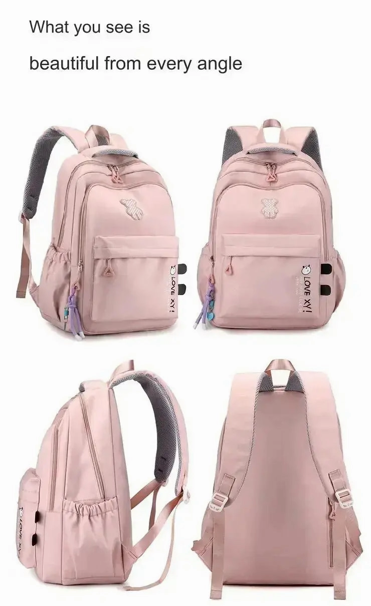 Green Student Schoolbag Junior High School Boys and Girls Backpack 1688-12