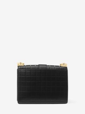 Greenwich Small Studded Quilted Faux Leather Crossbody Bag