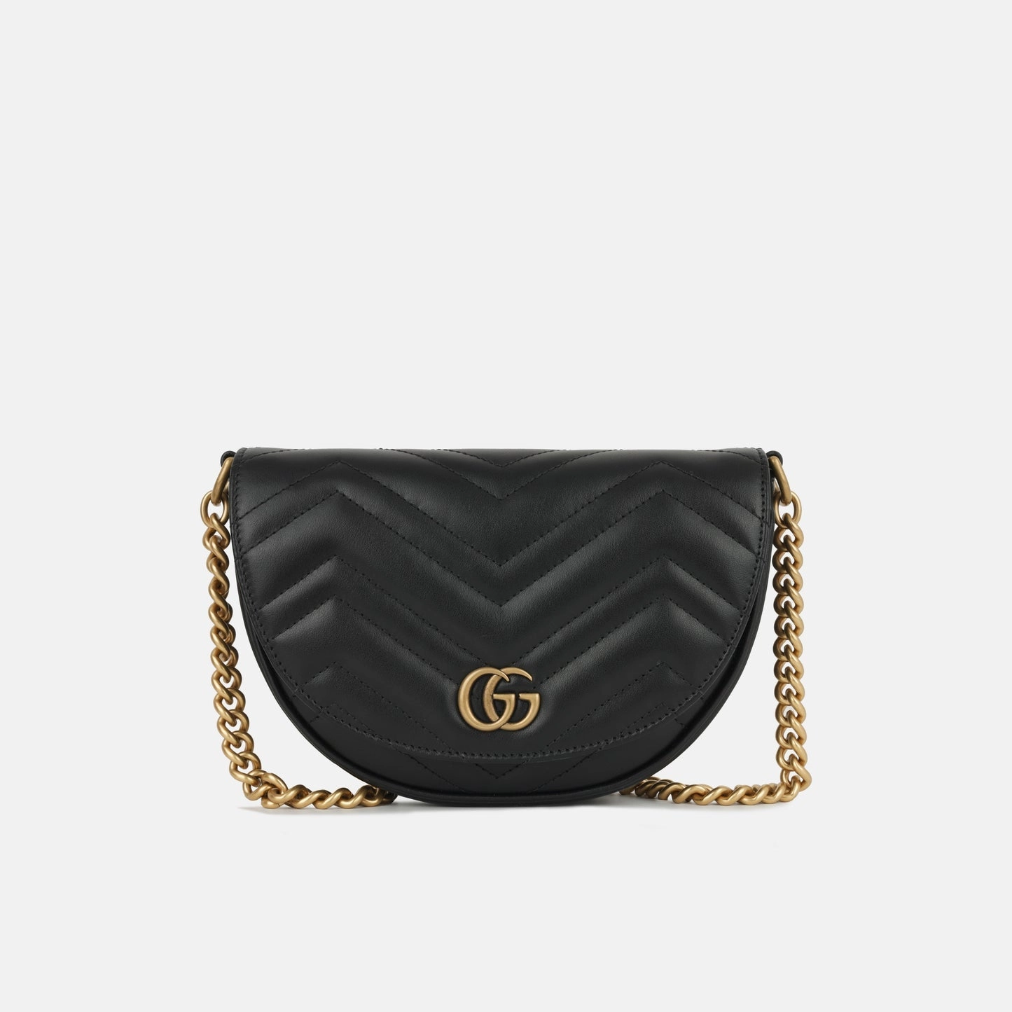 Gucci - Mini GG Crossbody Bag - Black Matelass Chevron AGHW - Unused