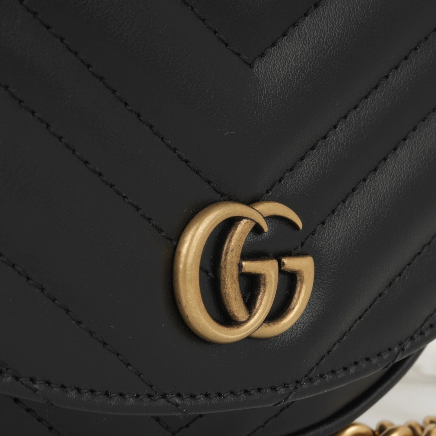 Gucci - Mini GG Crossbody Bag - Black Matelass Chevron AGHW - Unused