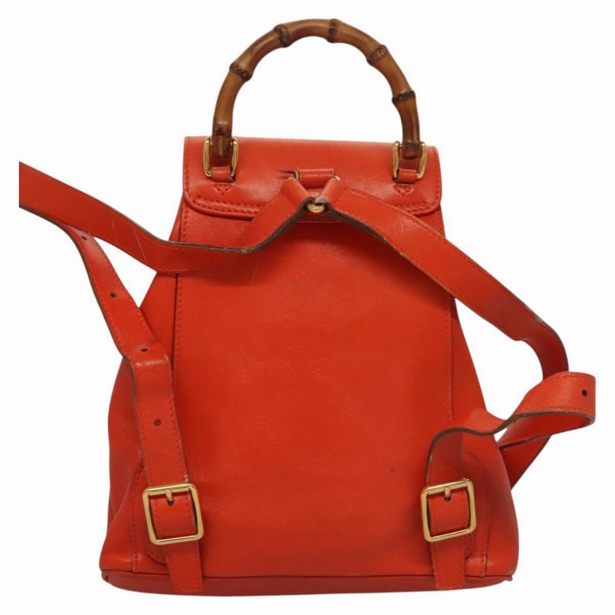 Gucci Bamboo Leather Backpack Bag (Pre-Owned)