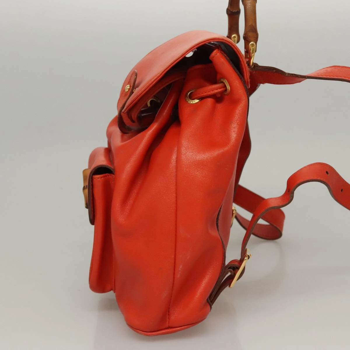 Gucci Bamboo Leather Backpack Bag (Pre-Owned)