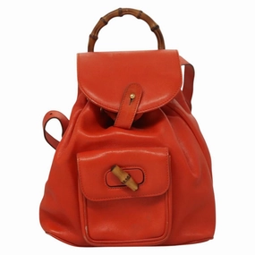 Gucci Bamboo Leather Backpack Bag (Pre-Owned)