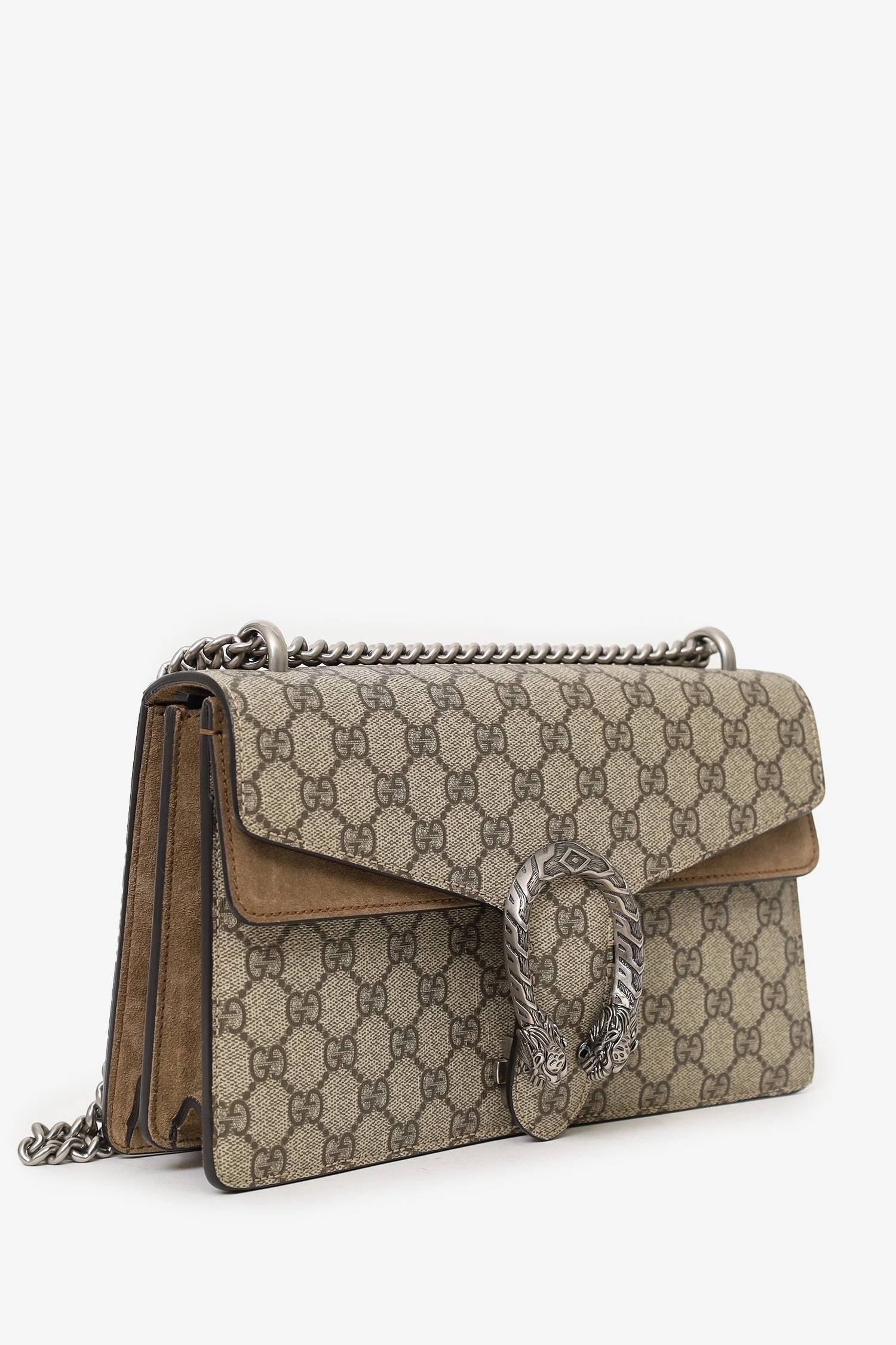 Gucci Beige GG Supreme Canvas/Suede Small Dionysus Shoulder Bag