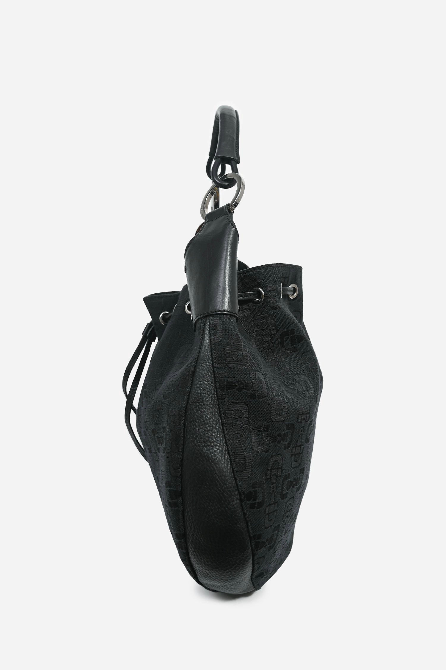Gucci Black Canvas Logo Shoulder Bag