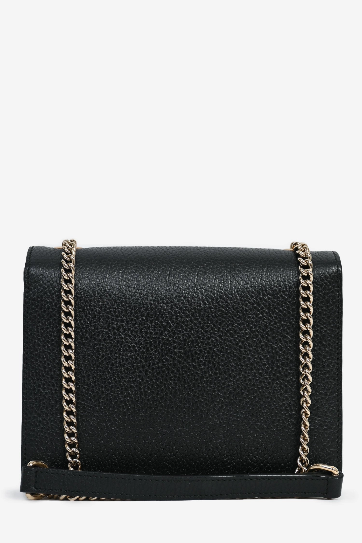 Gucci Black Leather Interlocking G Small Dollar Crossbody Bag
