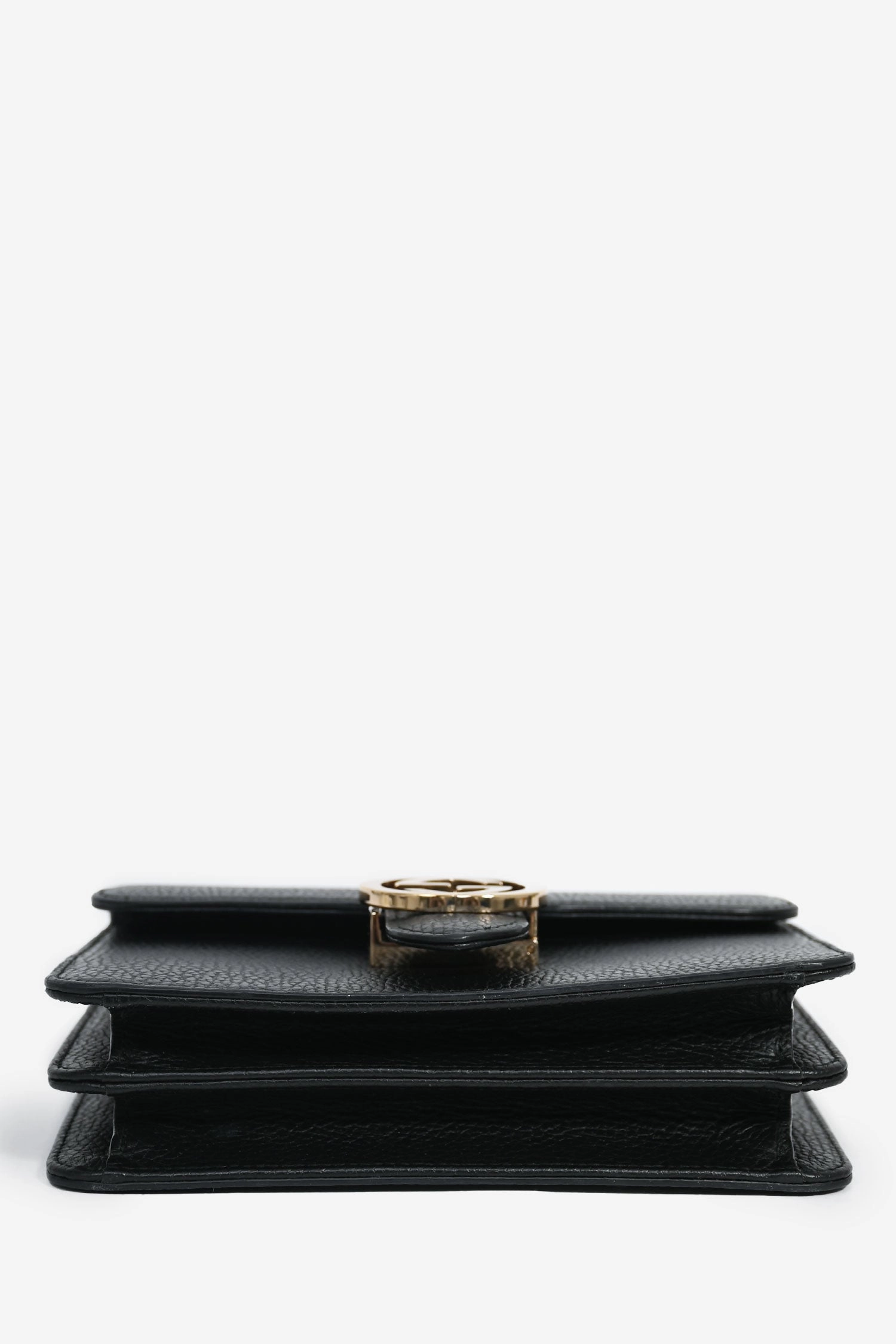 Gucci Black Leather Interlocking G Small Dollar Crossbody Bag