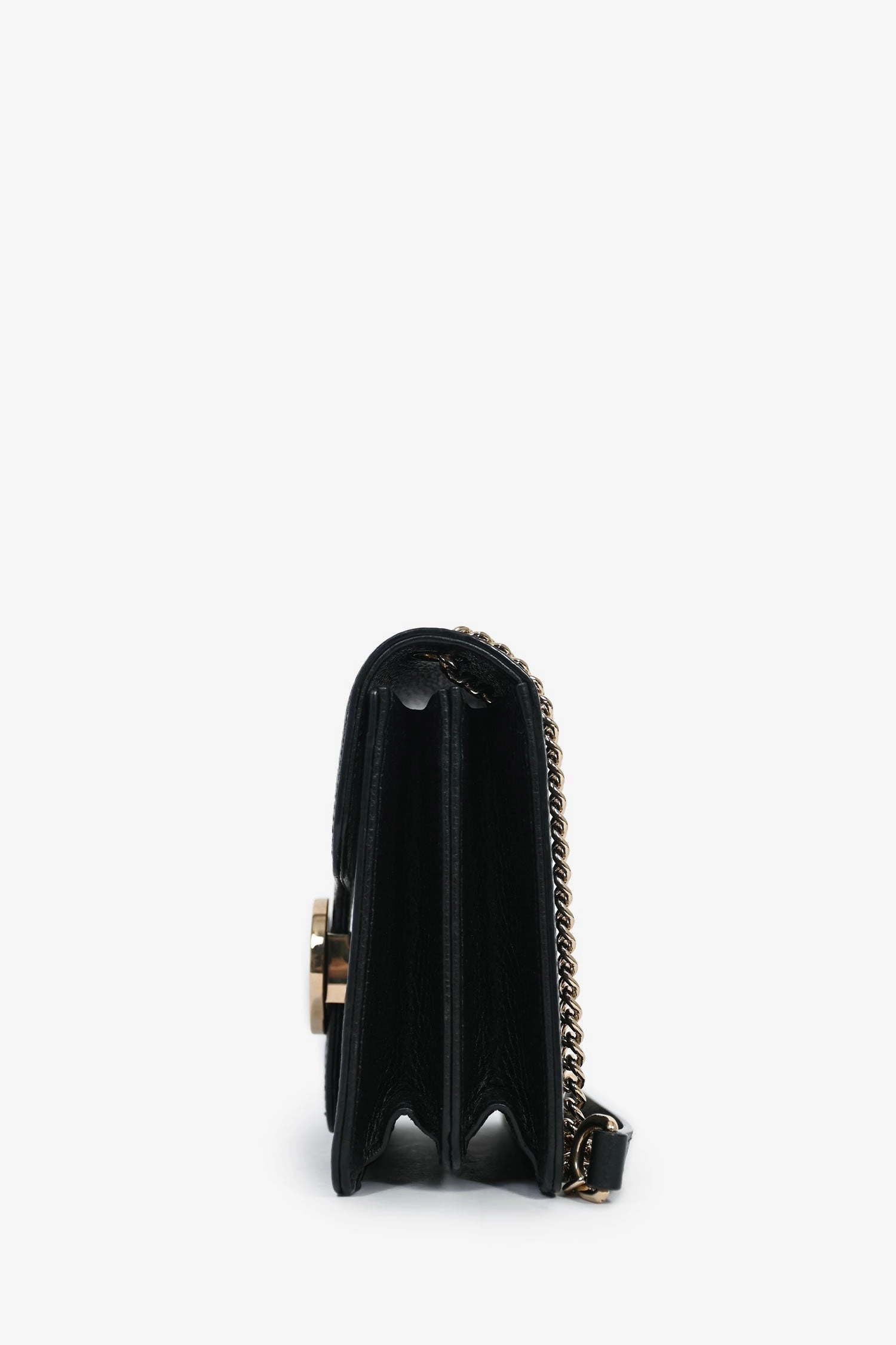 Gucci Black Leather Interlocking G Small Dollar Crossbody Bag