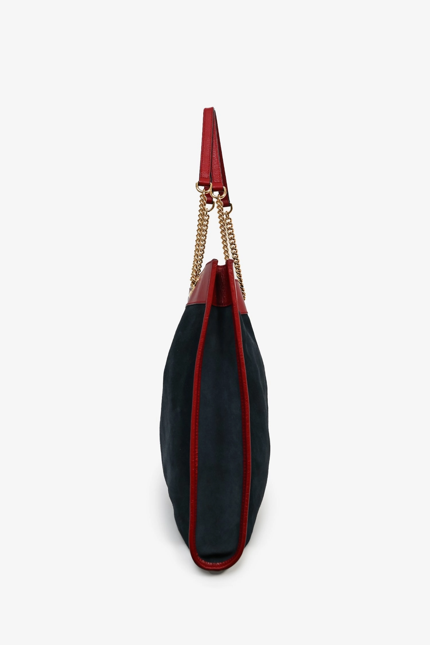 Gucci Blue Suede Red Leather Trimmed 'Rajah' Tote Bag