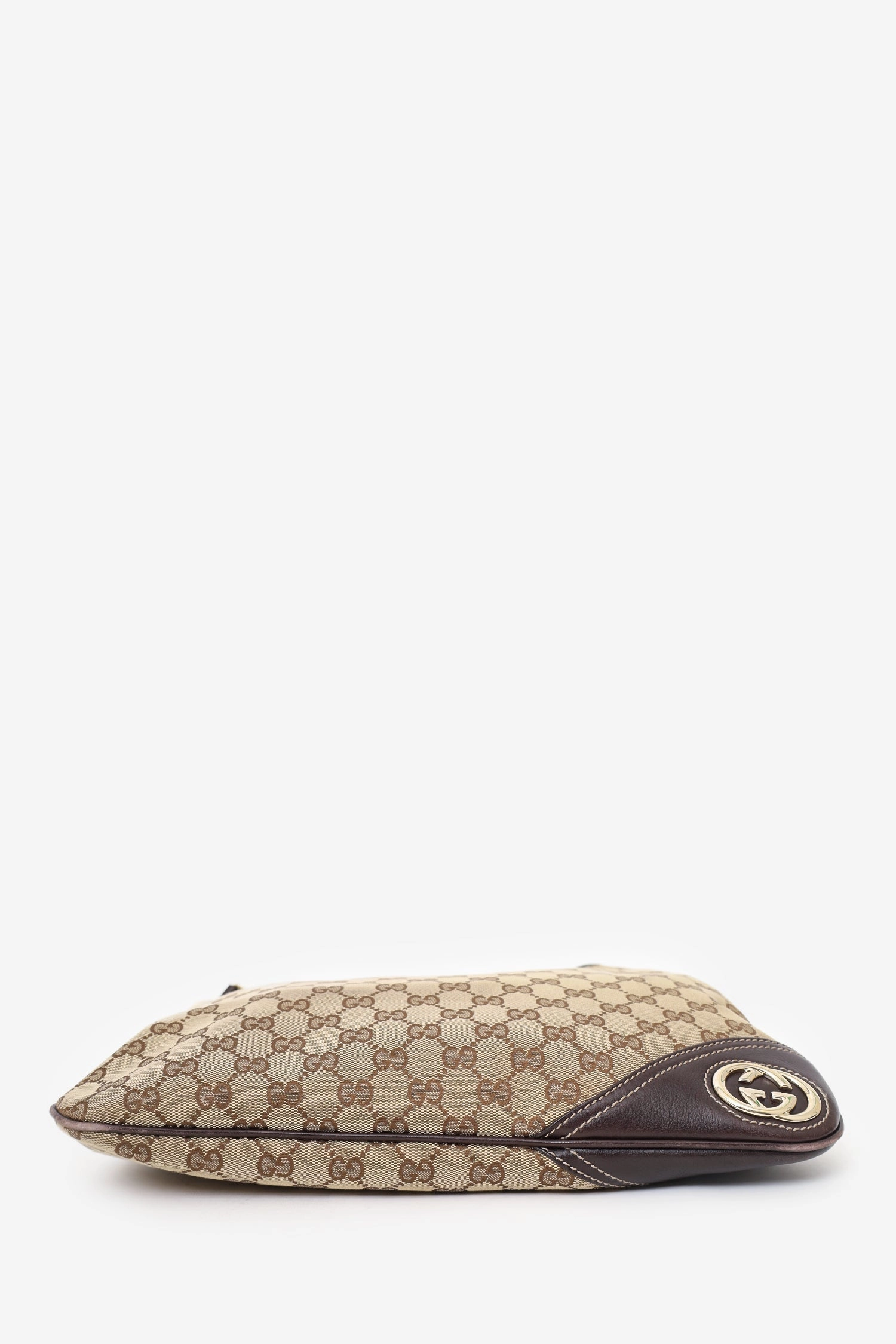 Gucci Brown Monogram Medium New Britt Hobo with Strap 'As Is'