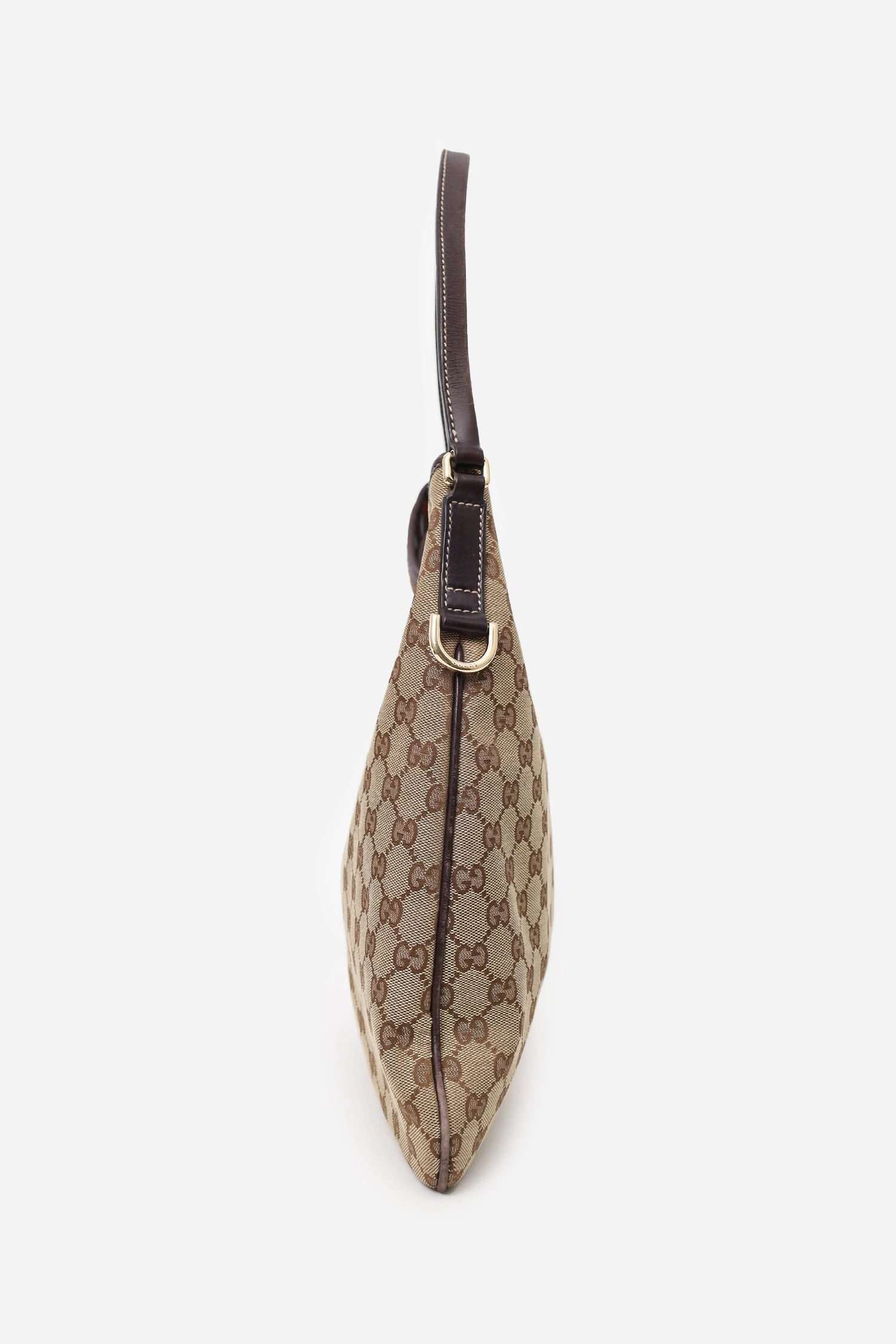 Gucci Brown Monogram Medium New Britt Hobo with Strap 'As Is'