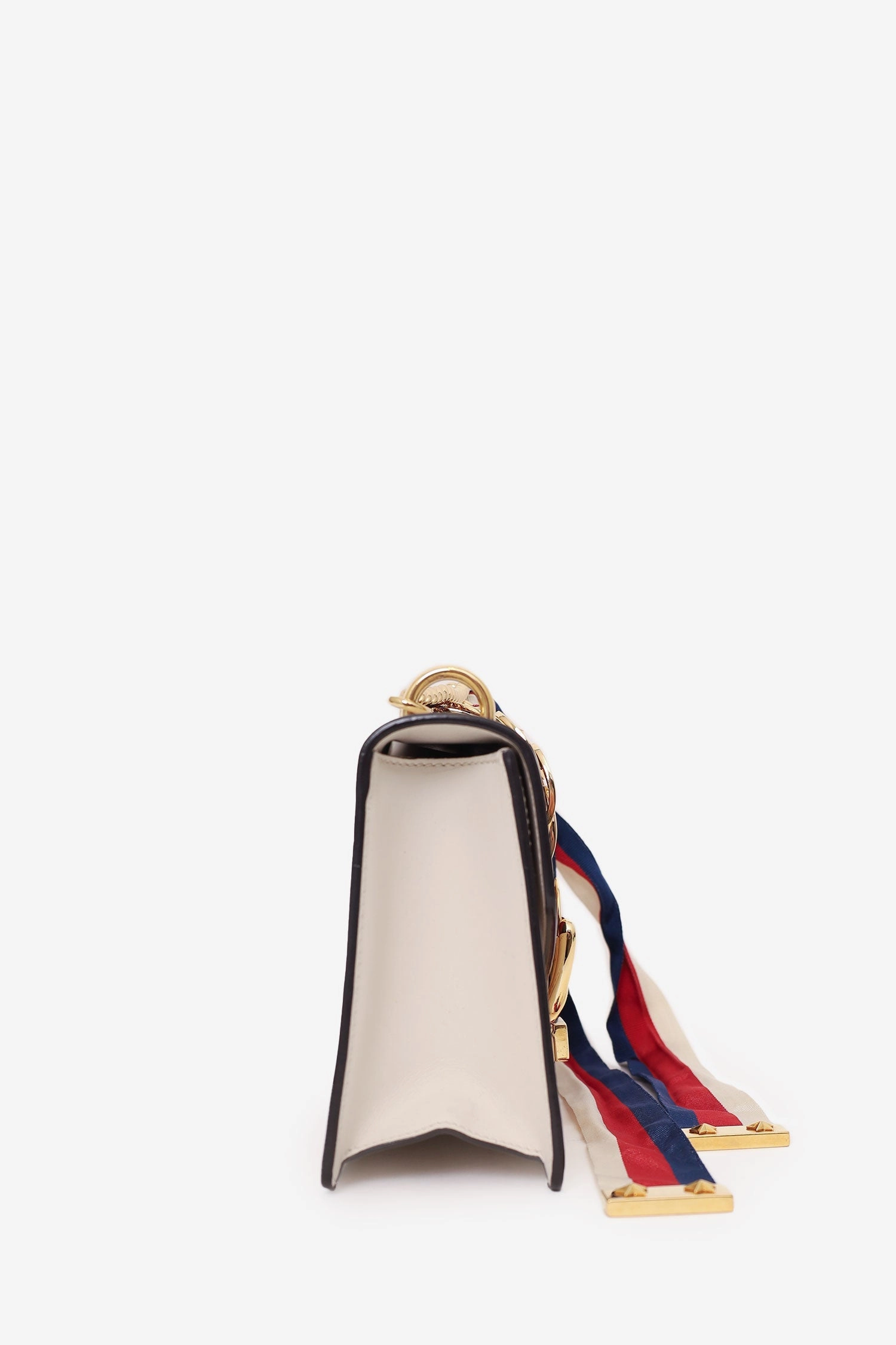Gucci Cream Leather Mini Sylvie Web Chain Bag