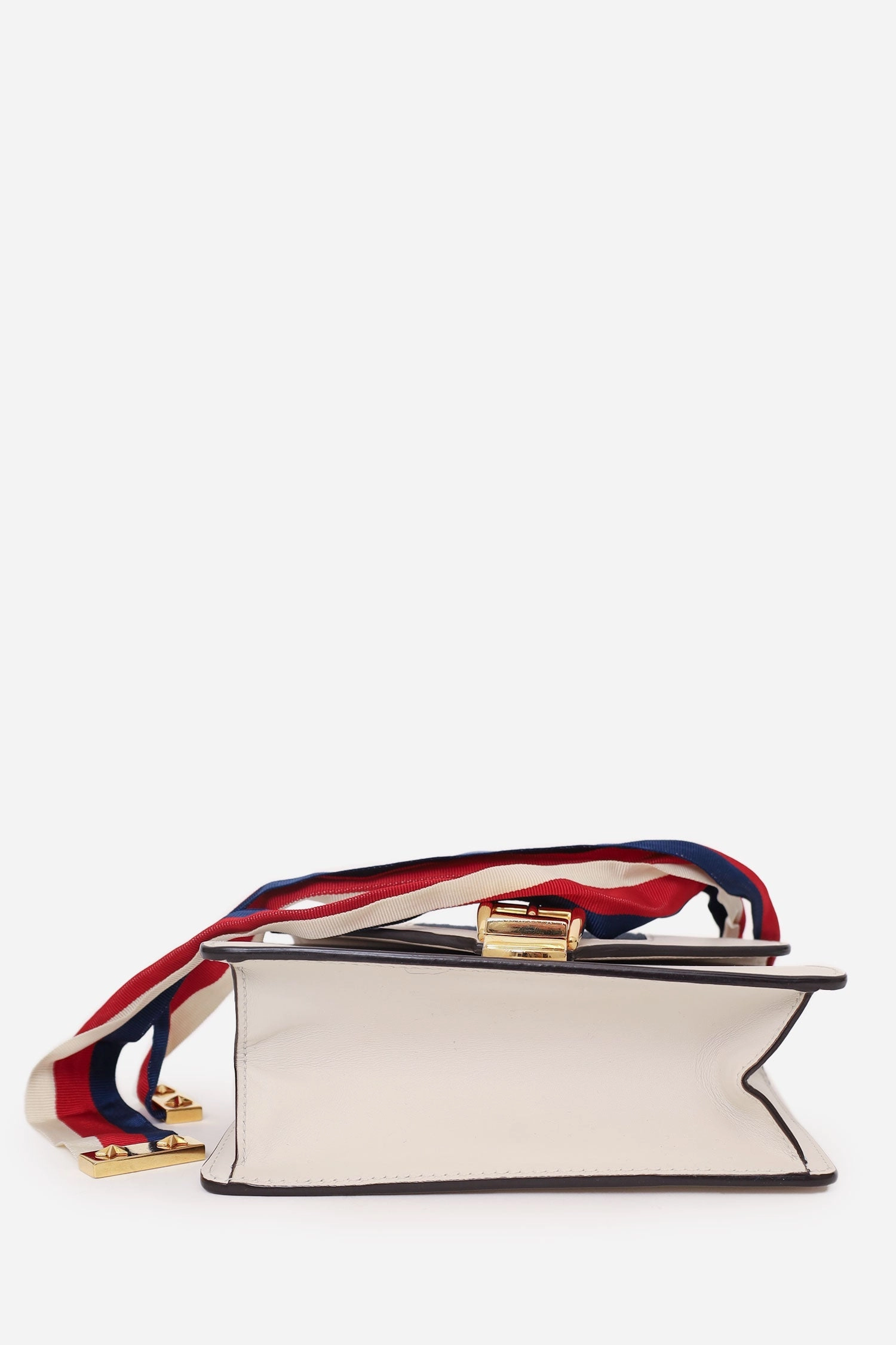 Gucci Cream Leather Mini Sylvie Web Chain Bag