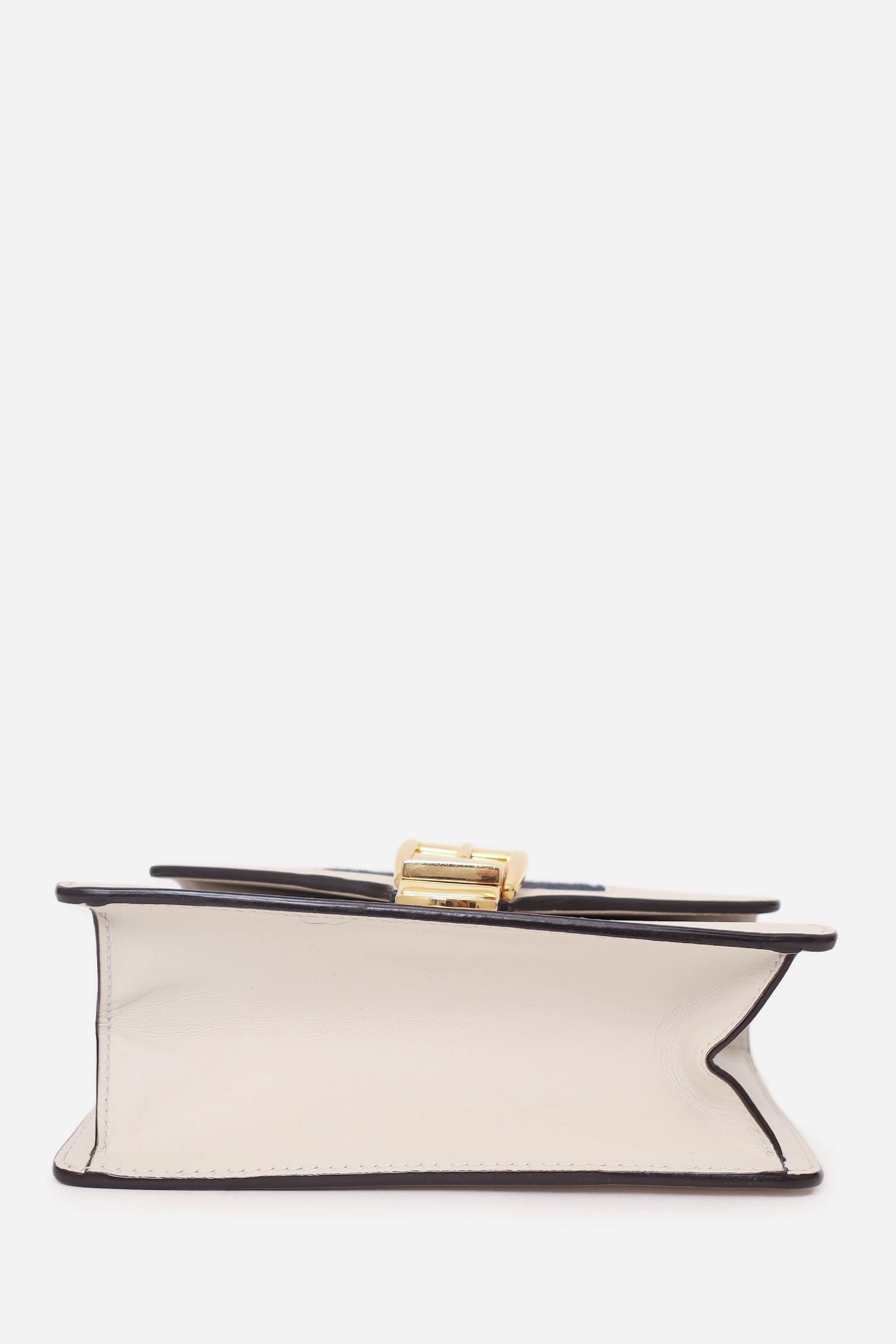 Gucci Cream Leather Mini Sylvie Web Chain Bag