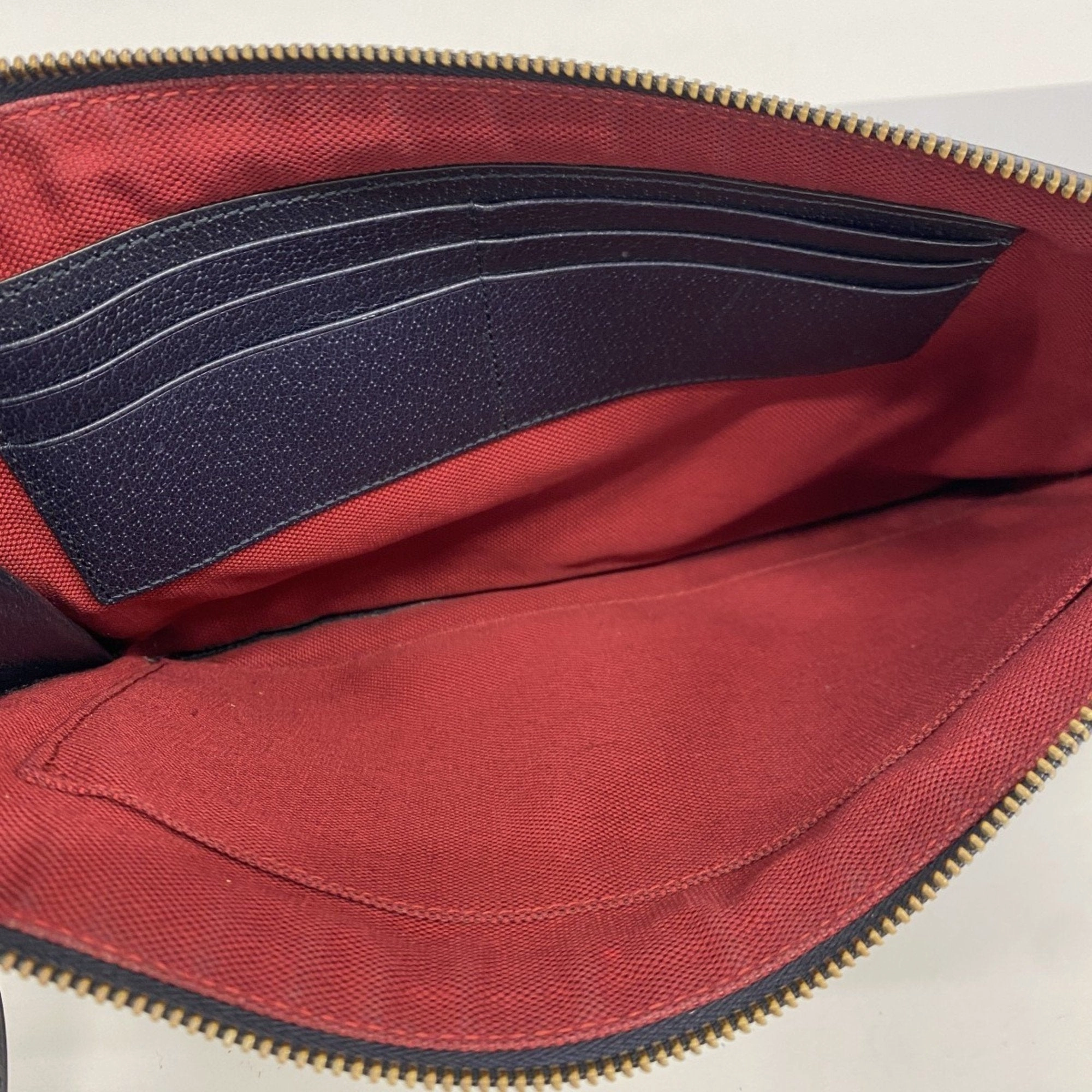 Gucci Navy Color Wool Clutch Bag (Pre-Owned)