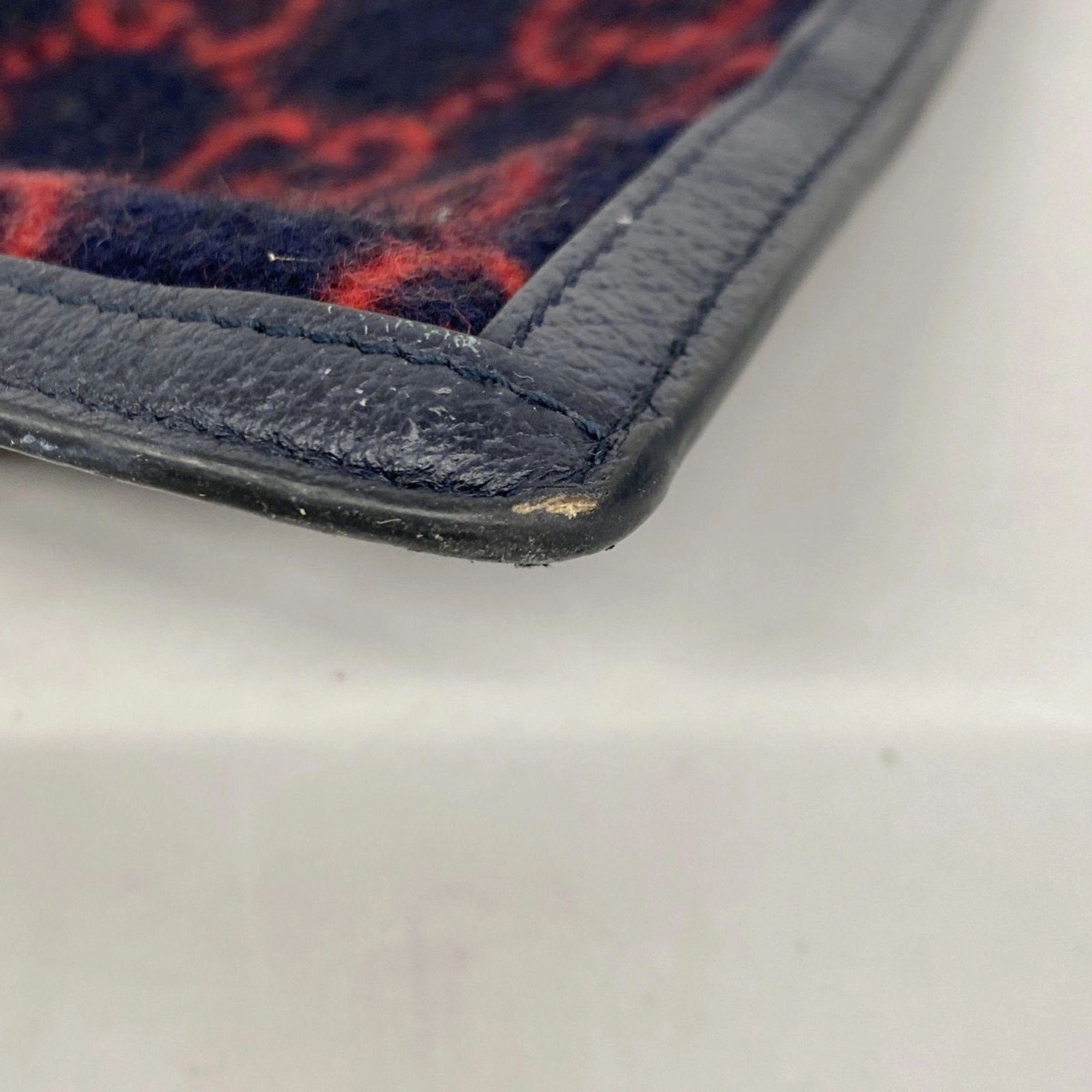 Gucci Navy Color Wool Clutch Bag (Pre-Owned)