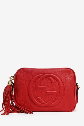 Gucci Red Leather GG 'Blondie' Crossbody Bag