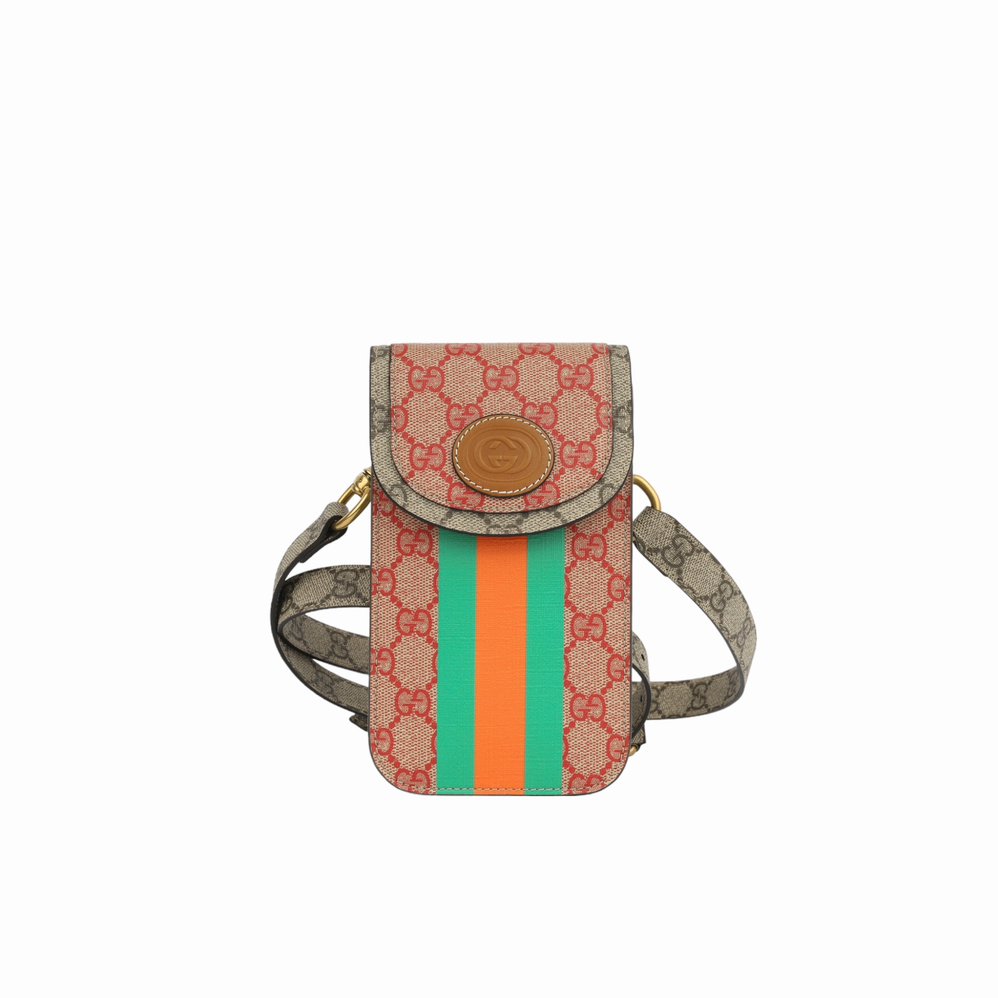 Gucci Web Flap Phone Holder Crossbody (NWT)
