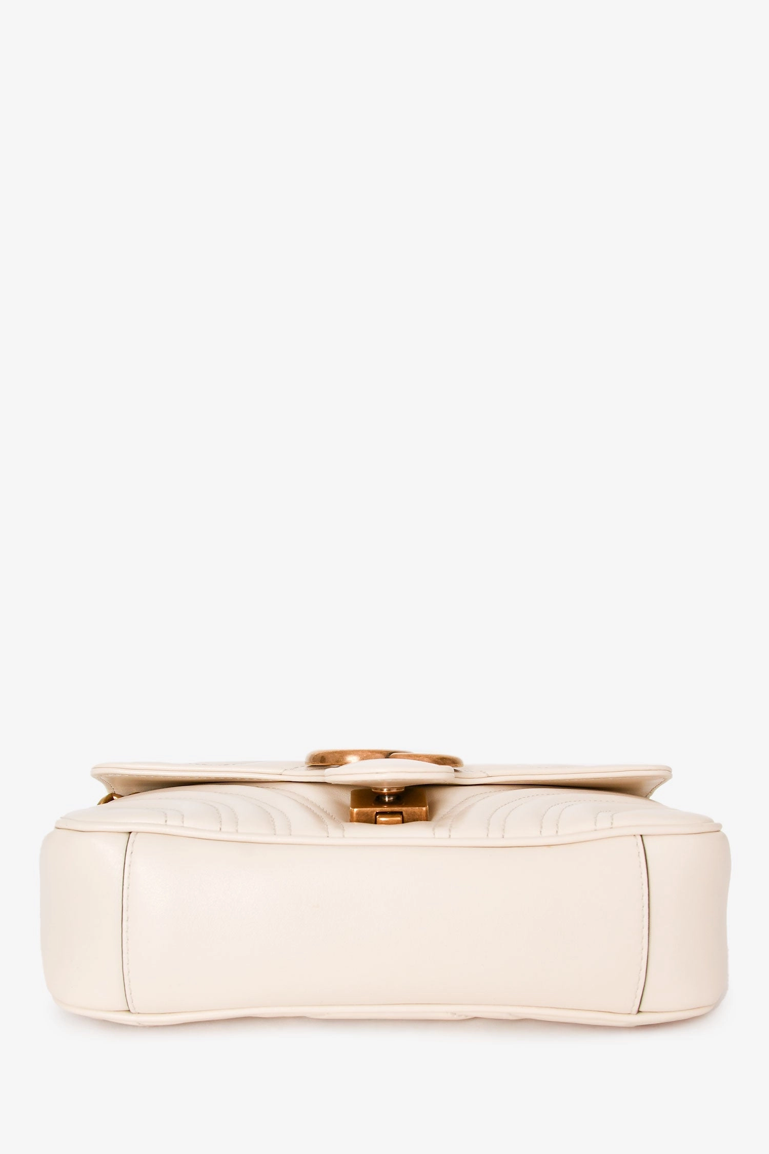 Gucci White Leather GG Marmont Matelasse Mini Bag