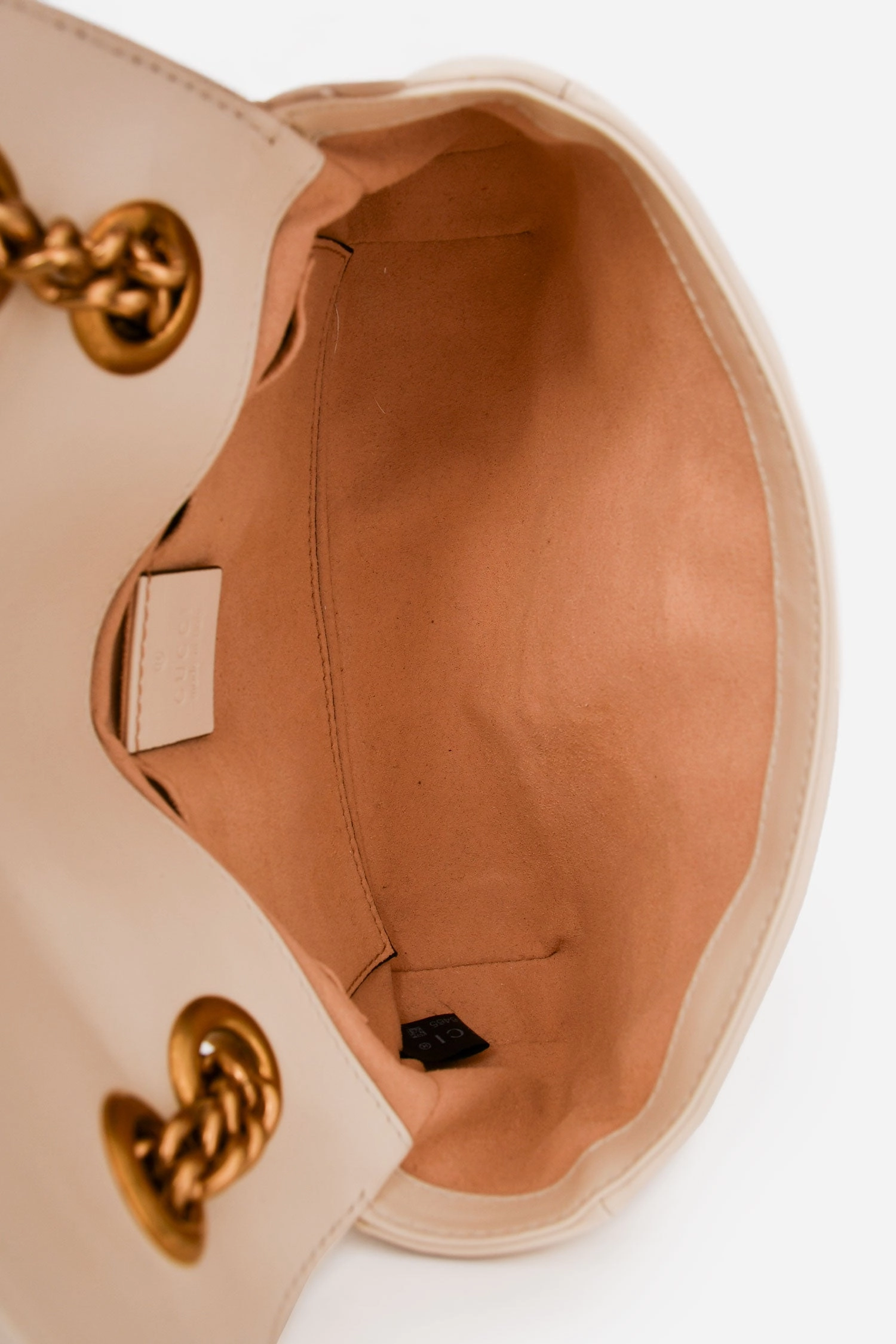 Gucci White Leather GG Marmont Matelasse Mini Bag