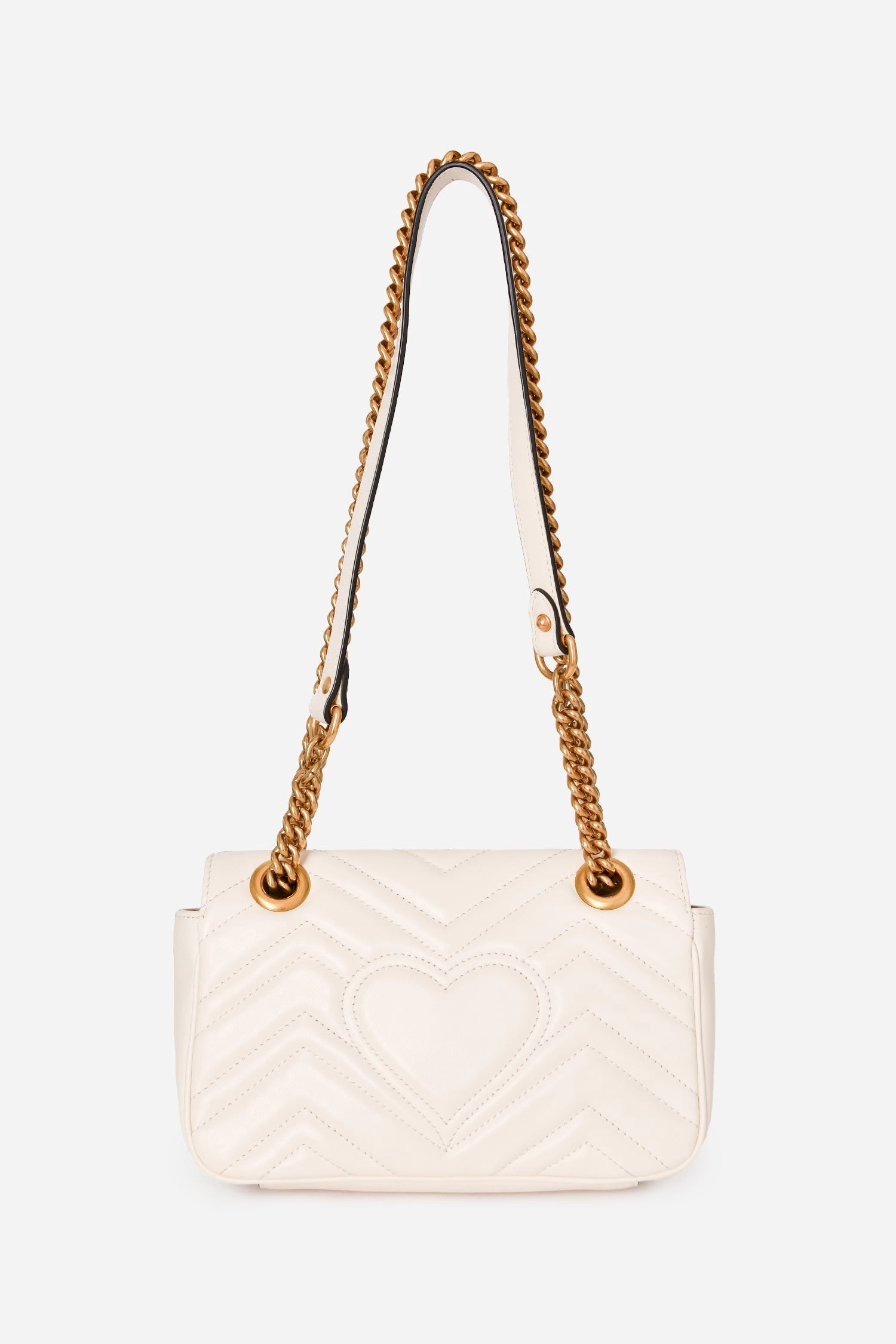 Gucci White Leather GG Marmont Matelasse Mini Bag