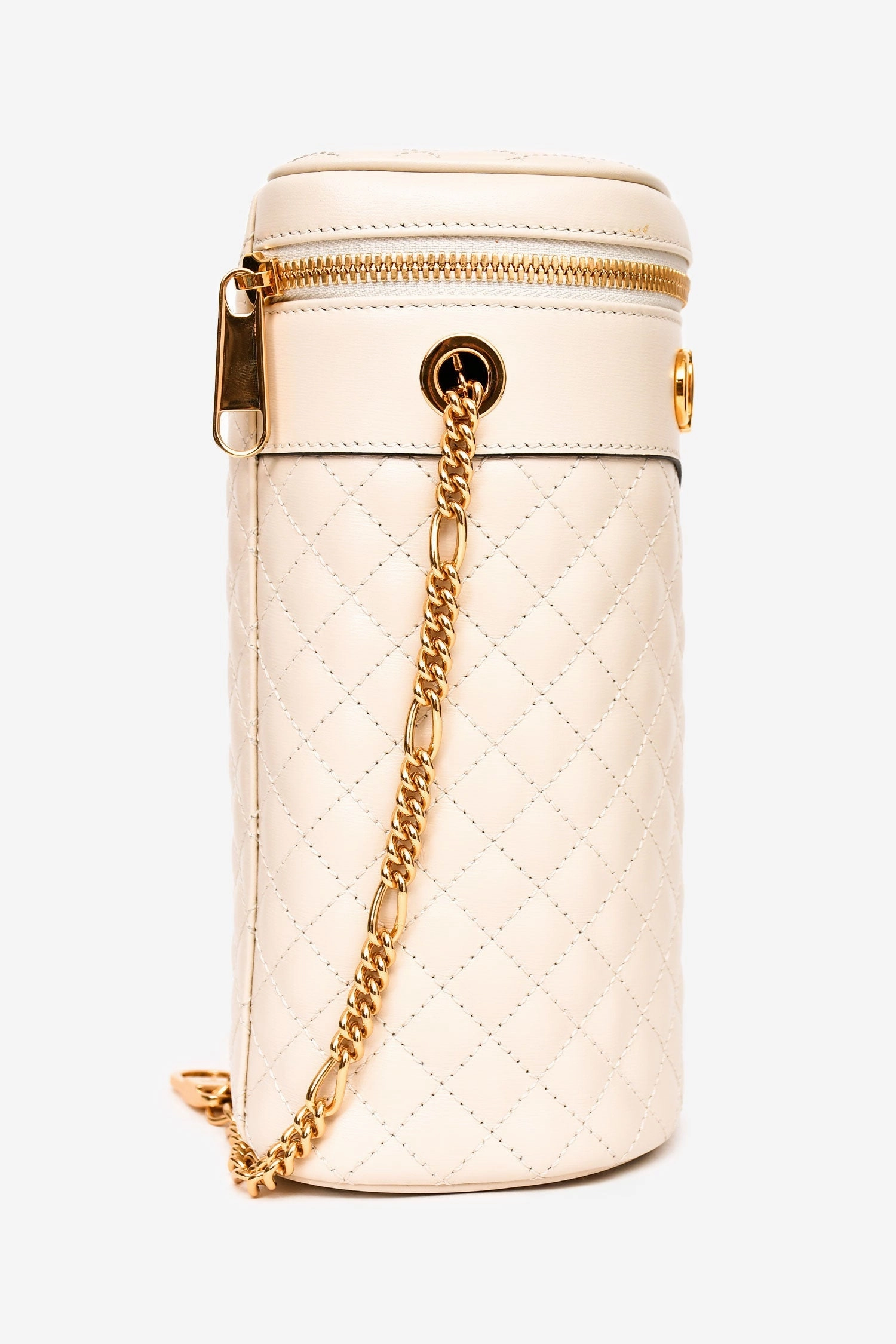 Gucci White Leather Trapuntata Zumi Crossbody Bag