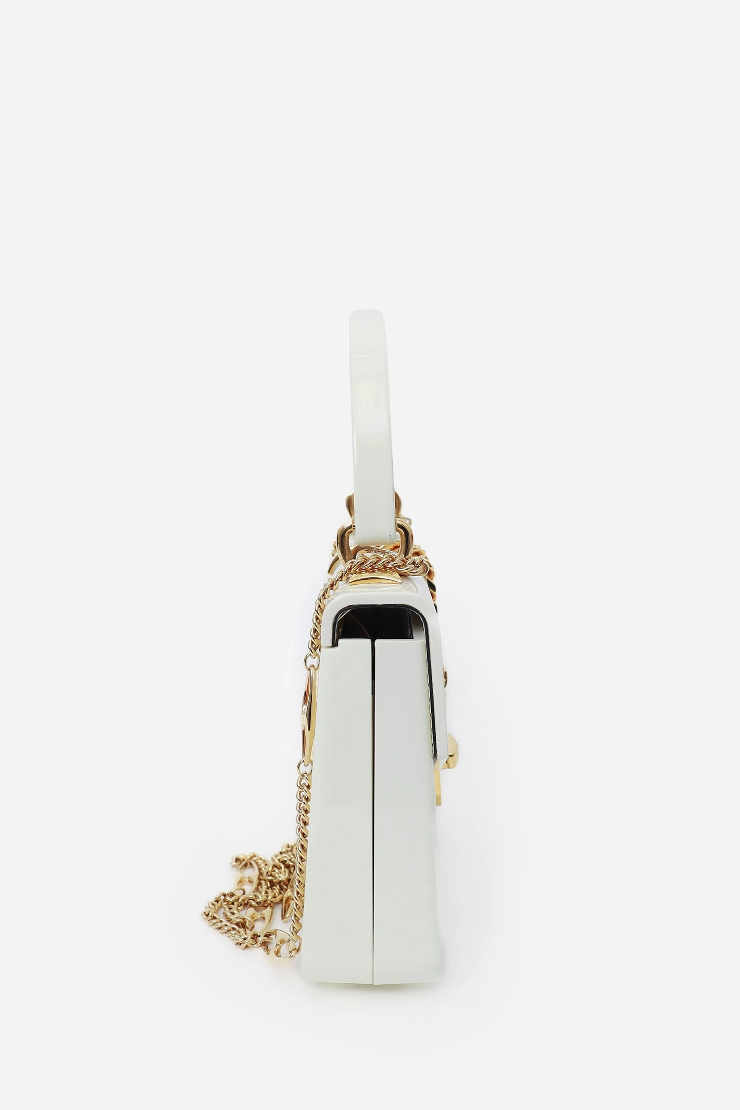 Gucci White Plexiglass \'Sylvie 1969\' Bag with Chain
