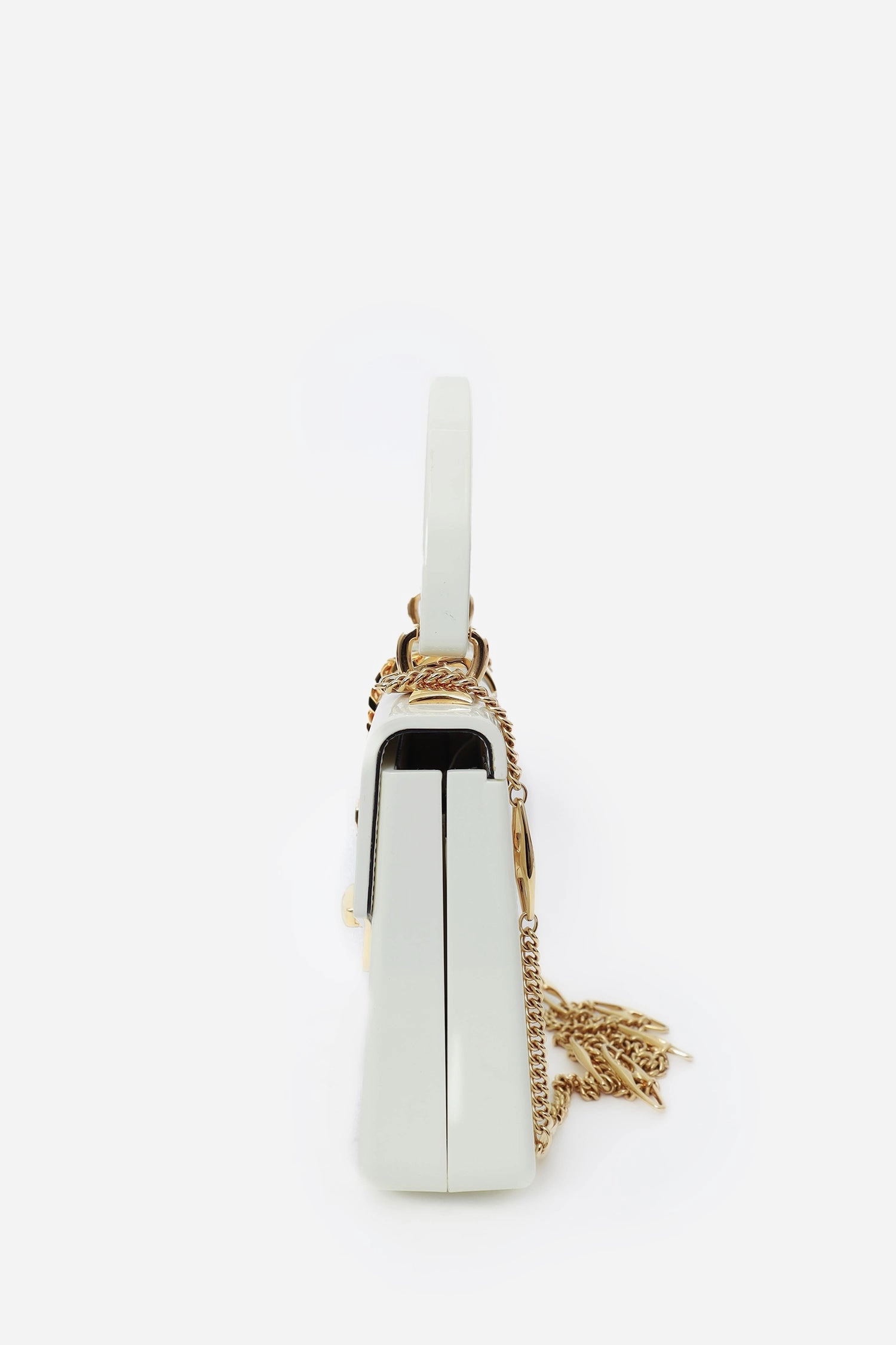 Gucci White Plexiglass \'Sylvie 1969\' Bag with Chain