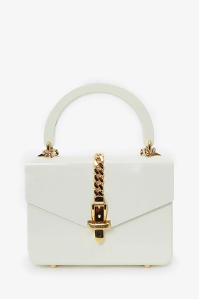 Gucci White Plexiglass \'Sylvie 1969\' Bag with Chain