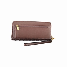 Guess Jeans Chic Brown Polyethylene Wallet with Coin Women's Purse