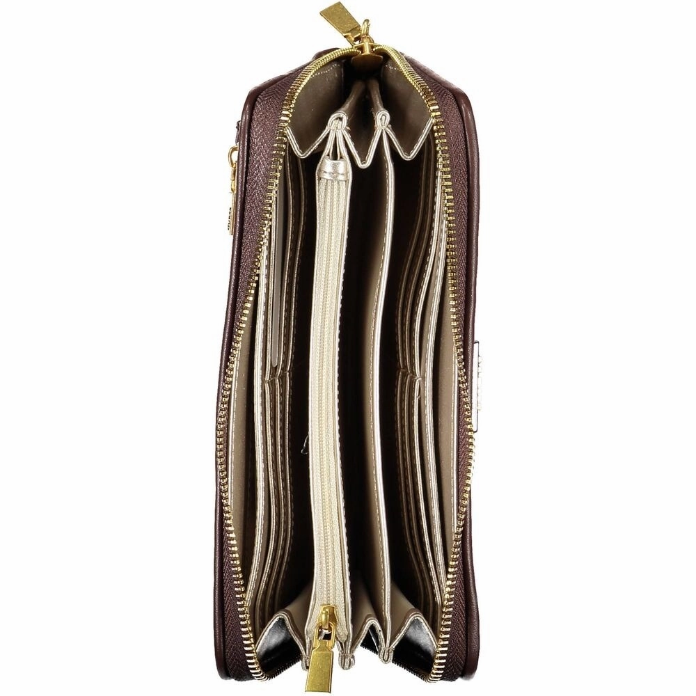 Guess Jeans Chic Brown Polyethylene Wallet with Coin Women's Purse