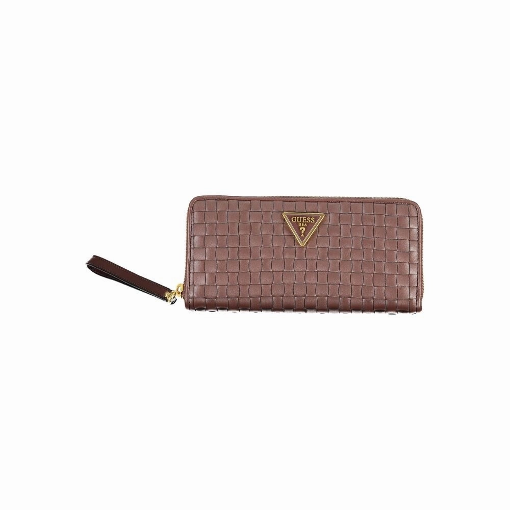 Guess Jeans Chic Brown Polyethylene Wallet with Coin Women's Purse