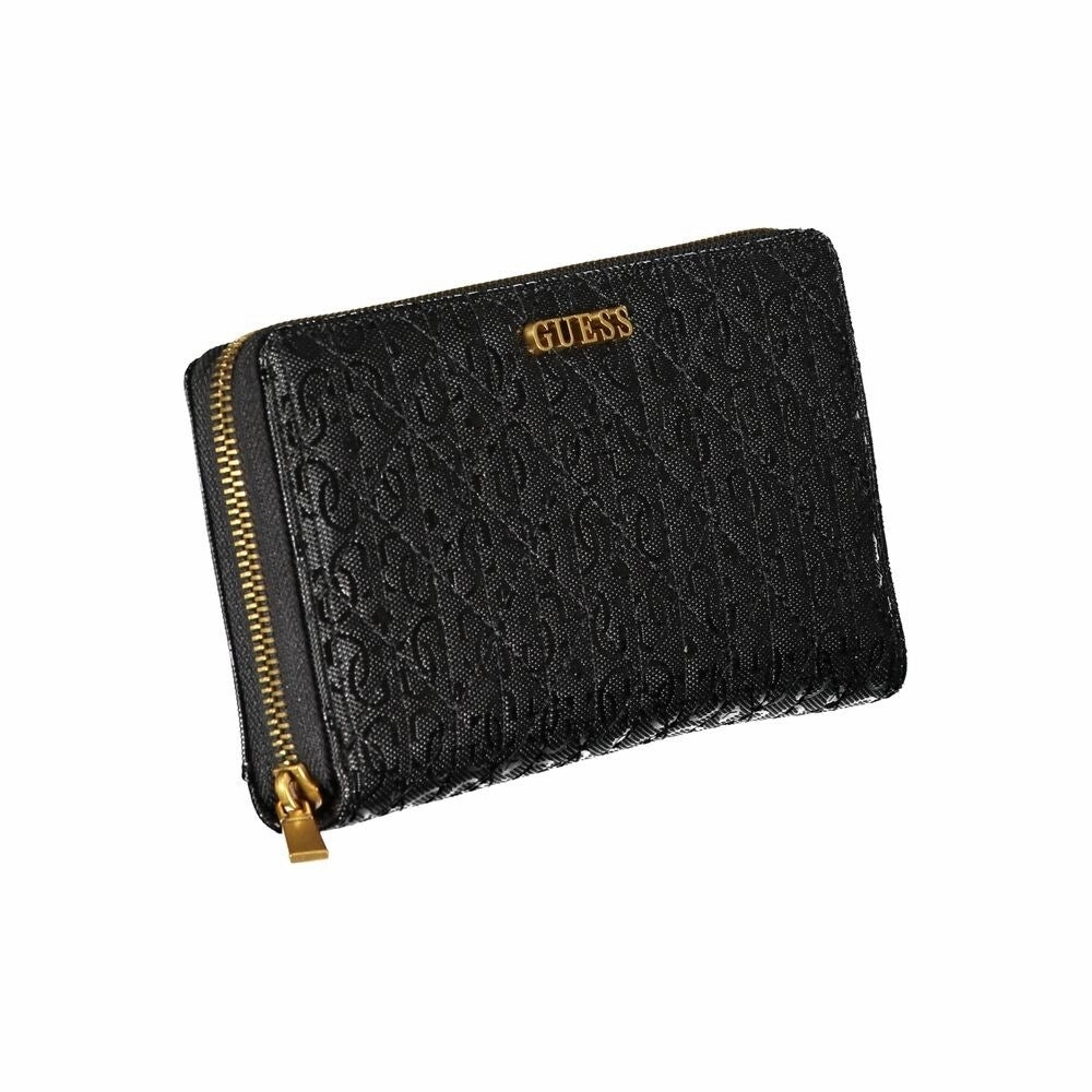 Guess Jeans Elegant Black Polyethylene Wallet with Zip Women's Closure - One Size