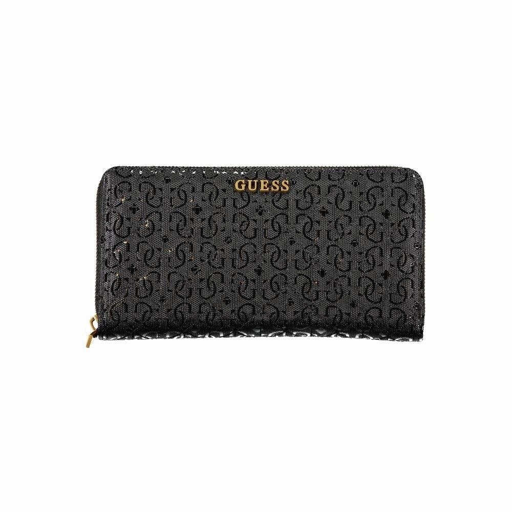 Guess Jeans Elegant Black Polyethylene Wallet with Zip Women's Closure - One Size