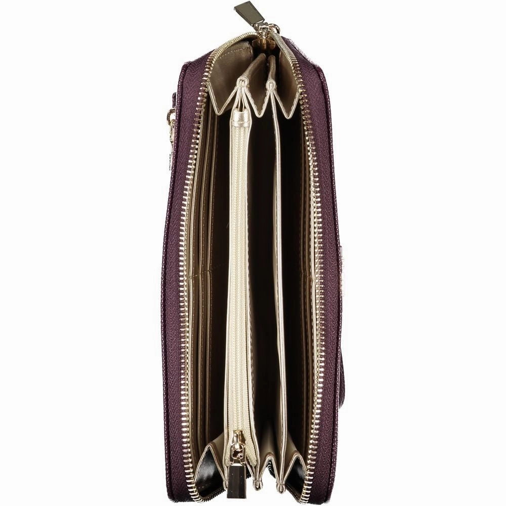 Guess Jeans Elegant Purple Zip Closure Wallet with Logo Women's Detail