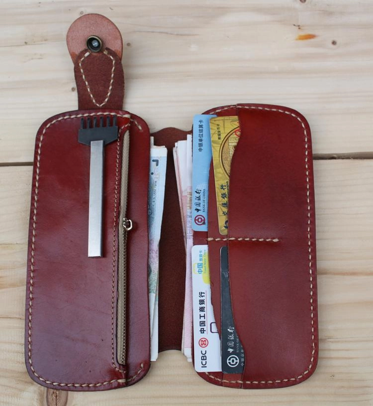 Handmade Biker Leather Chain Wallet Cool Bifold Long biker Wallet for Men