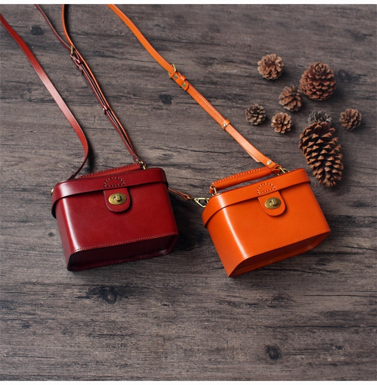 Handmade Box Purses Handbags Leather Box Bag Box Crossbody Bag Womens Box Handbags
