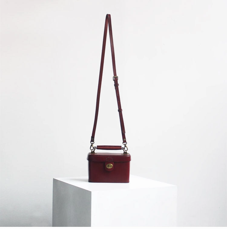 Handmade Box Purses Handbags Leather Box Bag Box Crossbody Bag Womens Box Handbags
