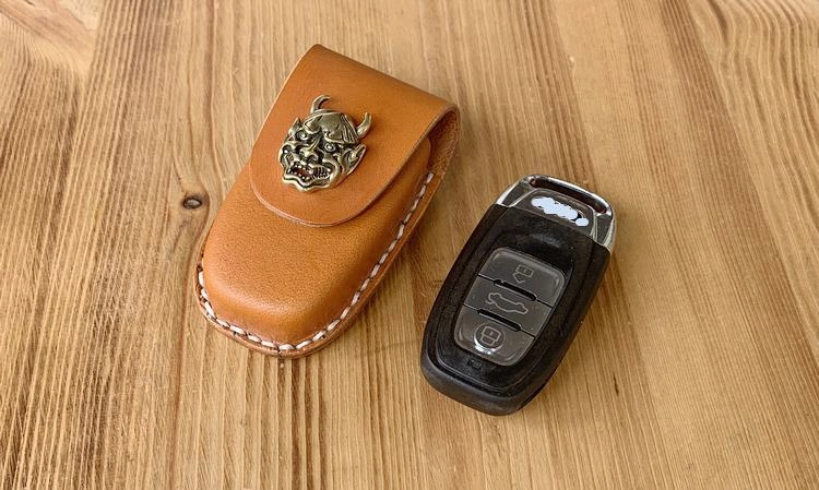 Handmade Brown Leather Audi A468X135 Mens Car Key Case Audi Car Key Holder