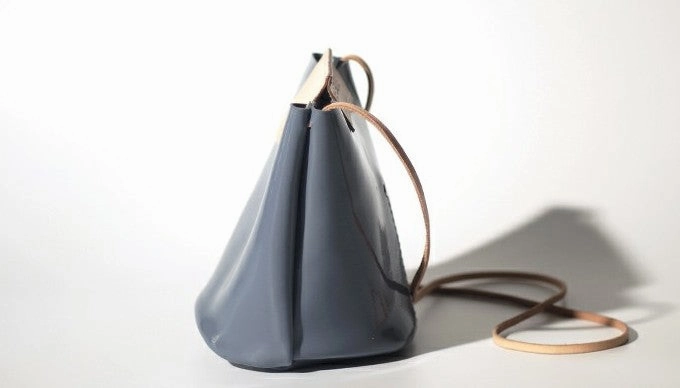 Handmade Fashion Women Leather bucket crossbody bag Barrel shoulder bag for women
