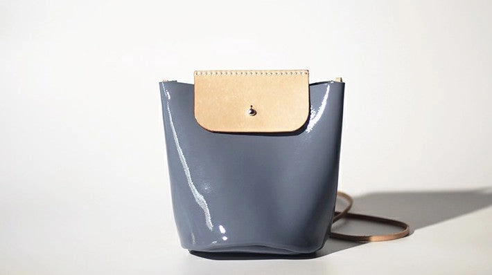 Handmade Fashion Women Leather bucket crossbody bag Barrel shoulder bag for women