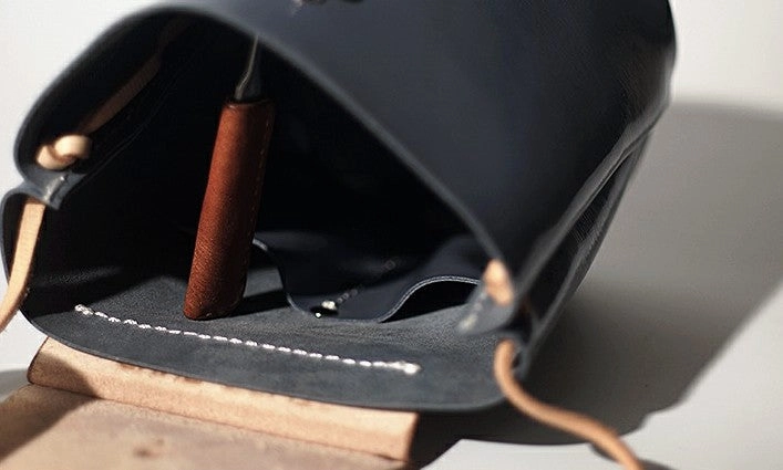 Handmade Fashion Women Leather bucket crossbody bag Barrel shoulder bag for women