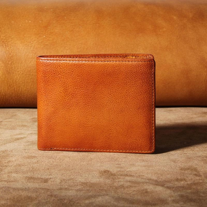 Handmade Genuine Leather Mens Cool Slim Leather Billfold Wallet Men billfold Wallets Bifold for Men